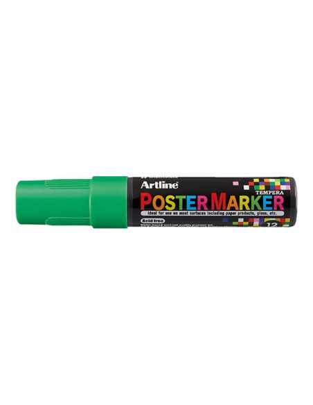 Rotulador artline poster marker epp-12 punta rectangular 12 mm color verde fluor