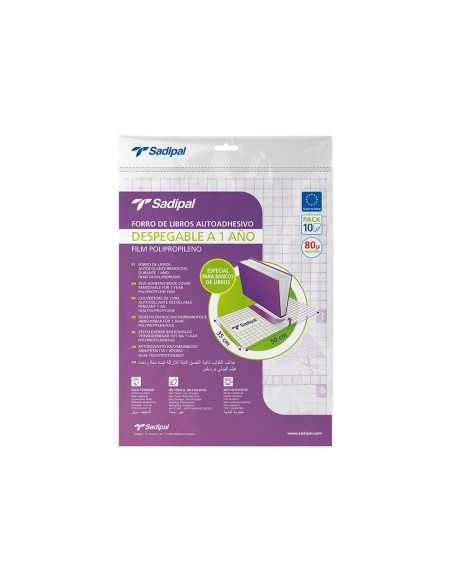 Forralibro adhesivo para libros sadipal desplegable 1 año 80 mc 50x35 cm pack de 10 unidades Forralibro adhesivo para libros sadipal desplegable 1 año 80 mc 50x35 cm pack de 10 unidades