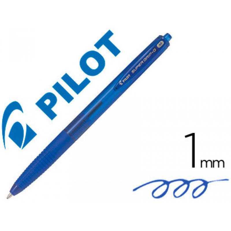 Boligrafo pilot super grip g azul retractil sujecion de caucho tinta base de aceite