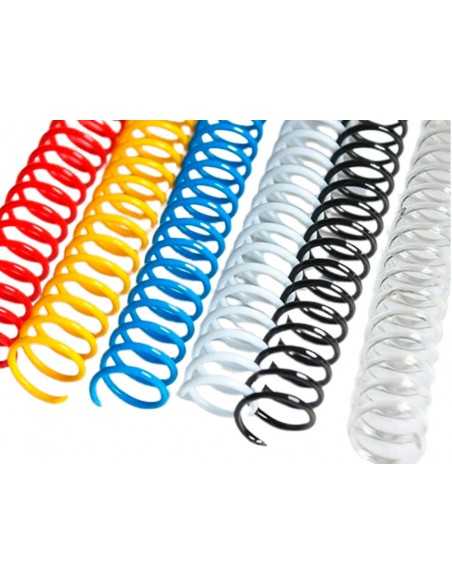 Espiral plastico yosan paso 64 nº16 colores surtidos caja de 50 unidades