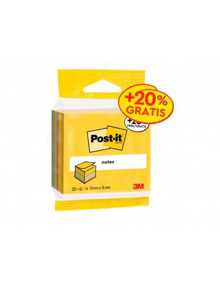 Bloc de notas adhesivas quita y pon post-it cubo 76x76 mm expositor suelo de 96 unidades surtidas 400x400x900 mm