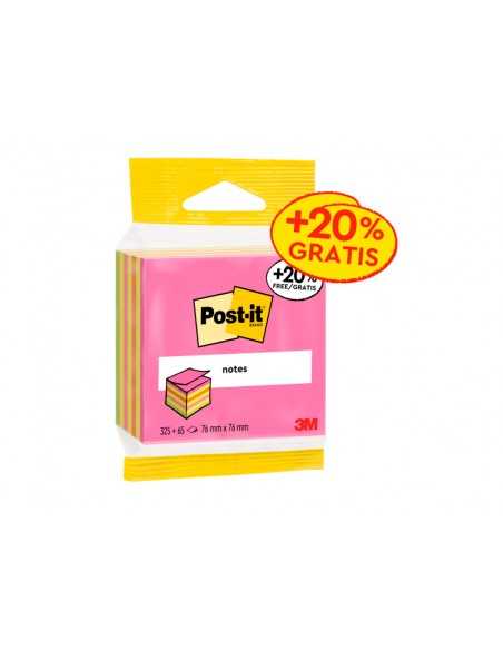 Bloc de notas adhesivas quita y pon post-it cubo 76x76 mm expositor suelo de 96 unidades surtidas 400x400x900 mm