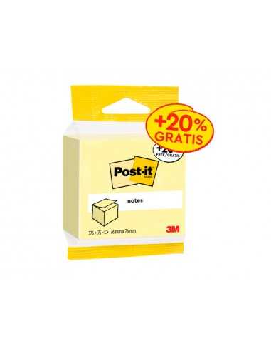 Bloc de notas adhesivas quita y pon post-it cubo 76x76 mm expositor suelo de 96 unidades surtidas 400x400x900 mm