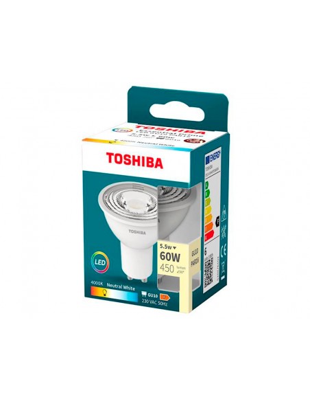 Foco led toshiba essential gu10 5.5w luz neutra 4000k