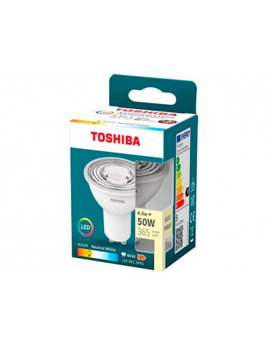 Foco led toshiba essential gu10 4.5w luz neutra 4000k
