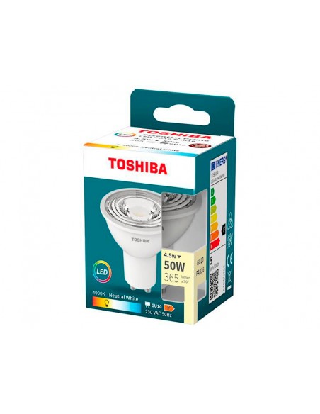Foco led toshiba essential gu10 4.5w luz neutra 4000k