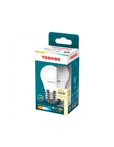 Bombilla led toshiba essential g45 e27 4.7w luz neutra 4000k