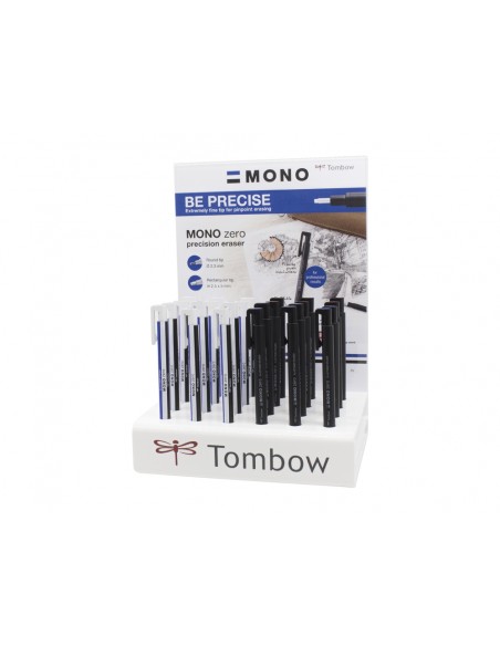 Portagomas tombow mono zero expositor de 24 unidades puntas surtidas