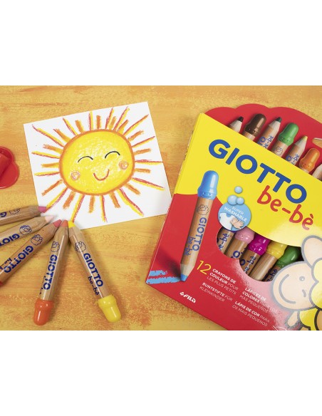 Lapices de colores giotto super bebe caja de 12 lapices colores surtidos + sacapuntas