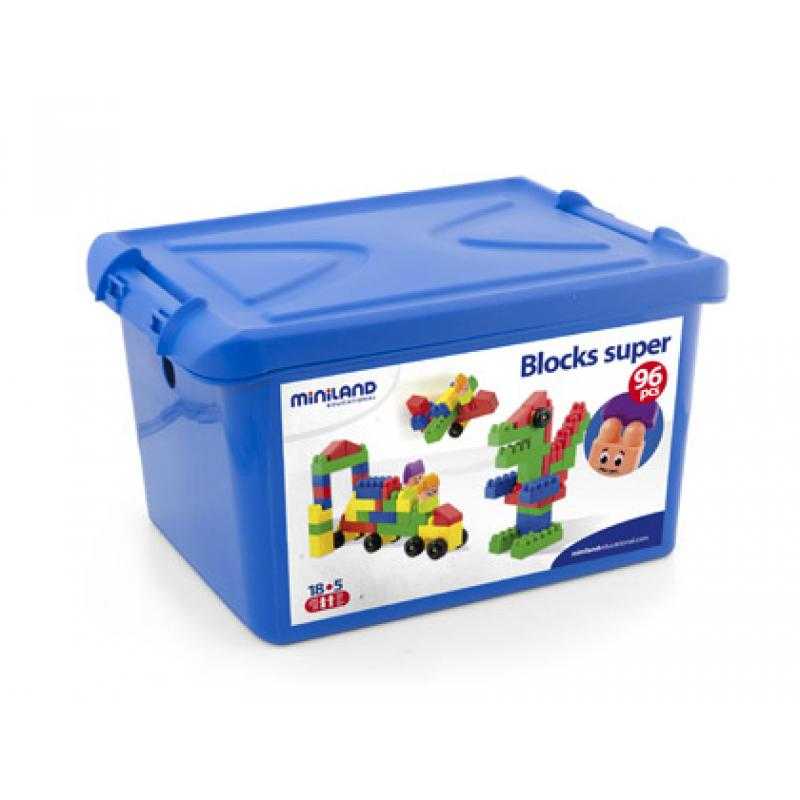 Juego miniland super blocks 96 piezas