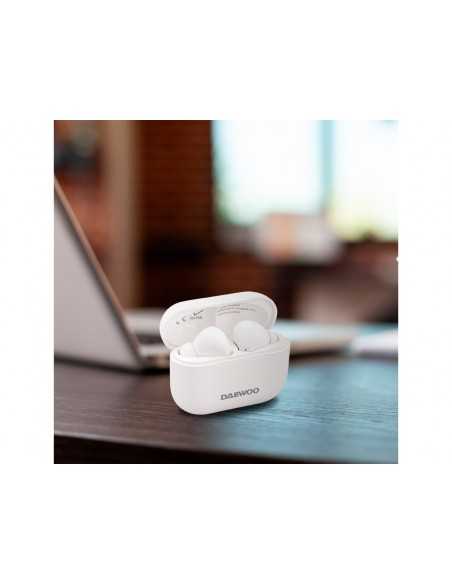 Auricular daewoo tws bluetooth 5.3 usb tipo-c con estuche de carga 500mah color blanco