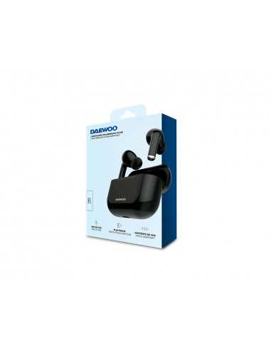 Auricular daewoo tws bluetooth 5.3 usb tipo-c con estuche de carga 500mah color negro