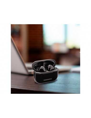 Auricular daewoo tws bluetooth 5.3 usb tipo-c con estuche de carga 500mah color negro