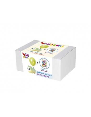 Compresor electrico panda 450w + bolsa de 50 globos 100% latex biodegradable colores surtidos regalo