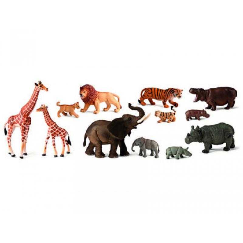 Juego miniland animales selva con crias 12 figuras