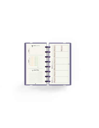 Planificador carchivo ingeniox my week check list my week semanal malva 105x210 mm