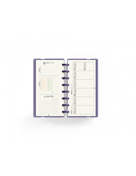 Planificador carchivo ingeniox my week check list my week semanal malva 105x210 mm