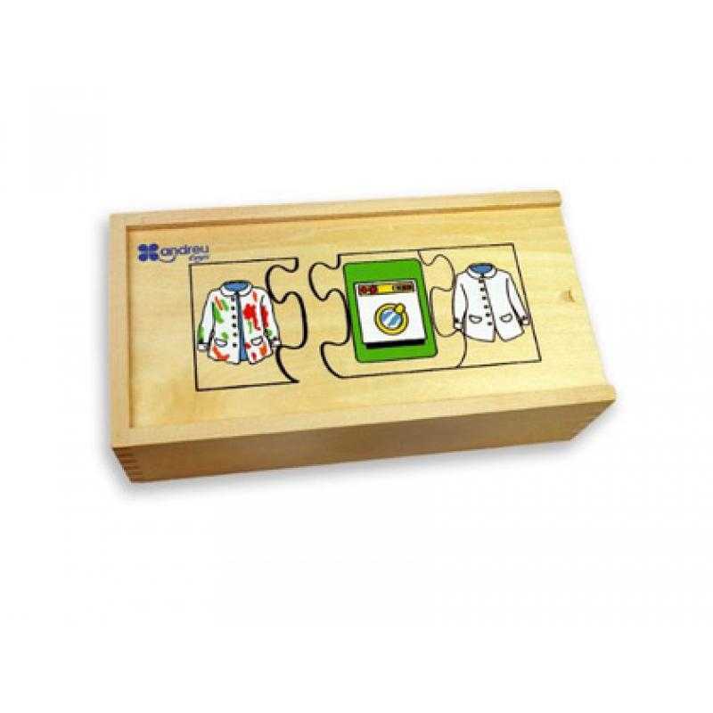 Puzle andreutoys madera secuencias temporales 10 puzles 24x12x6,5 cm