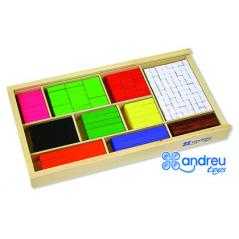 Juego andreutoys barras de fracciones 308 piezas 32,5x17,5x4 cm