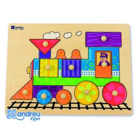 Puzle andreutoys madera tren 10 piezas