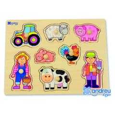 Puzle andreutoys madera granja 8 piezas