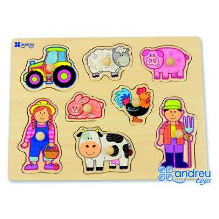 Puzle andreutoys madera granja 8 piezas