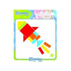Juego andreutoys formas geometricas colores 42 piezas + 24 plantillas 28,6x28,6x3,8 cm