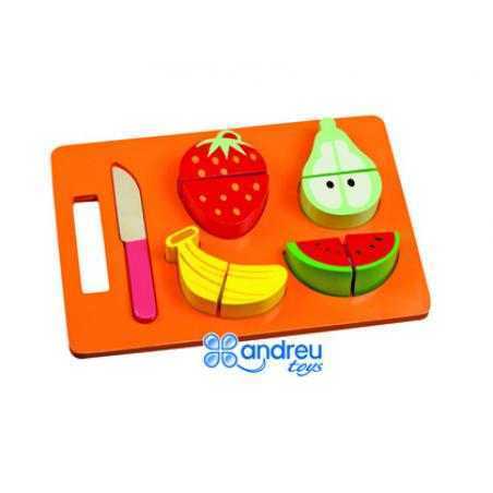Juego andreutoys bandeja frutas para cortar 21,4x15x3 cm