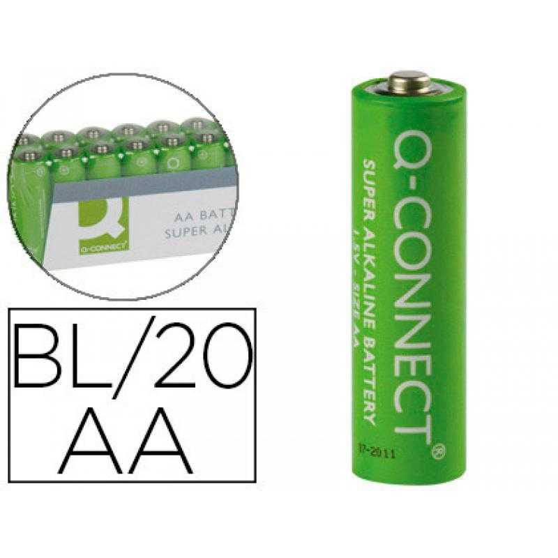 Pila q-connect alcalina aa -paquete con 20 pilas