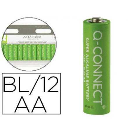 Pila q-connect alcalina aa -blister con 12 pilas