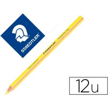 Lapices fluorescente staedtler triangular top star amarillo caja de 12 unidades
