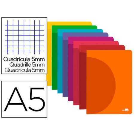 Libreta liderpapel 360 tapa de plastico a5 48 hojas 90g/m2 5mm con doble margen colores surtidos