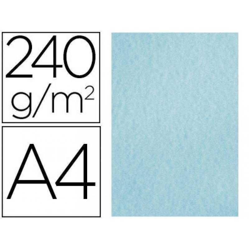 Papel color liderpapel pergamino a4 240g/m2 azul pack de 25 hojas