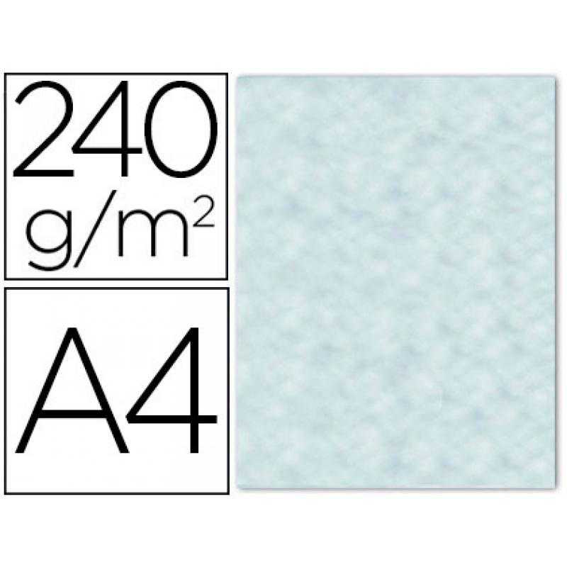Papel color liderpapel pergamino con bordes a4 240g/m2 azul pack de 10 hojas