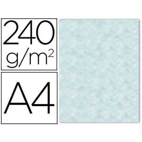 Papel color liderpapel pergamino con bordes a4 240g/m2 azul pack de 10 hojas