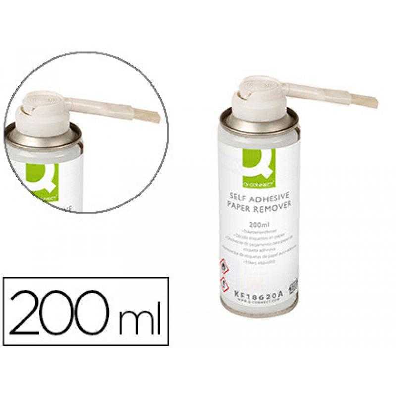 Limpiador de pegamento q-connect para etiqueta adhesiva bote de 200 ml
