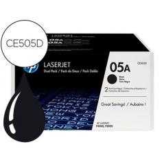 Toner hp 05a laserjet p2033 / 2035 / 2036 / 2037 / 2054 / 2055 / 2056 / 2057 negro pack de 2 unidades 2.300 pag