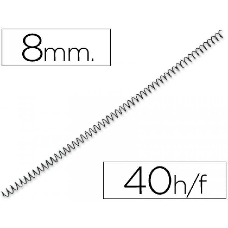Espiral metalico q-connect 64 5:1 8mm 1mm caja de 200 unidades
