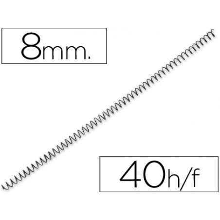 Espiral metalico q-connect 64 5:1 8mm 1mm caja de 200 unidades