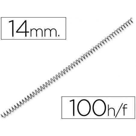 Espiral metalico q-connect 56 4:1 14mm 1mm caja de 100 unidades