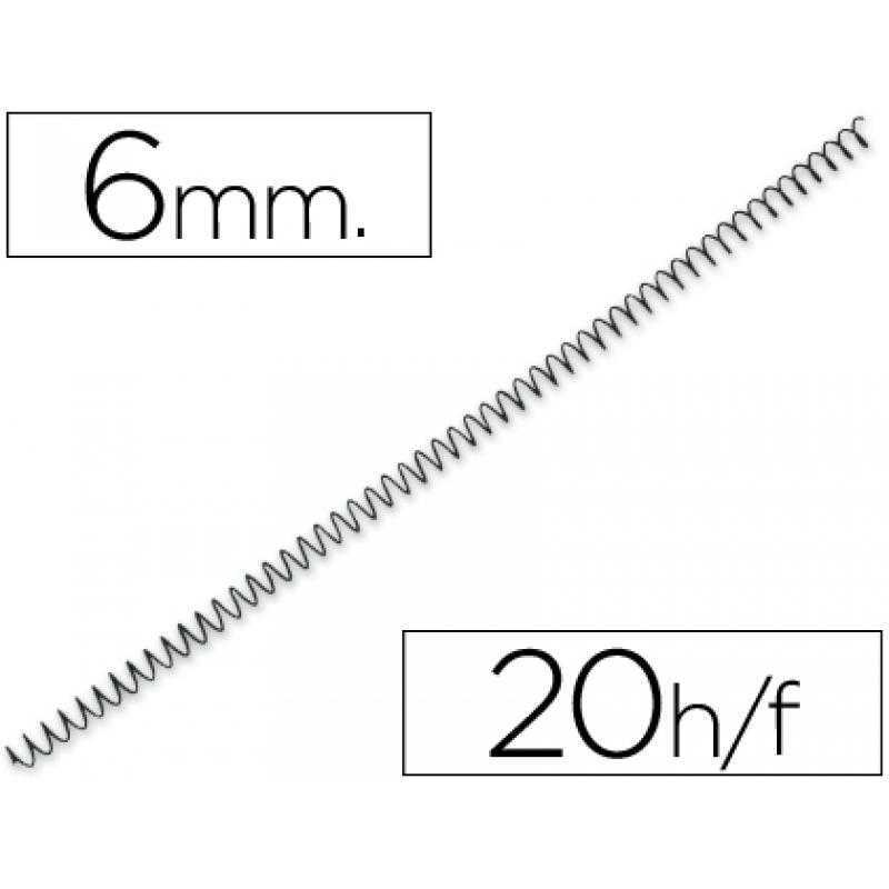 Espiral metalico q-connect 56 4:1 6mm 1mm caja de 200 unidades