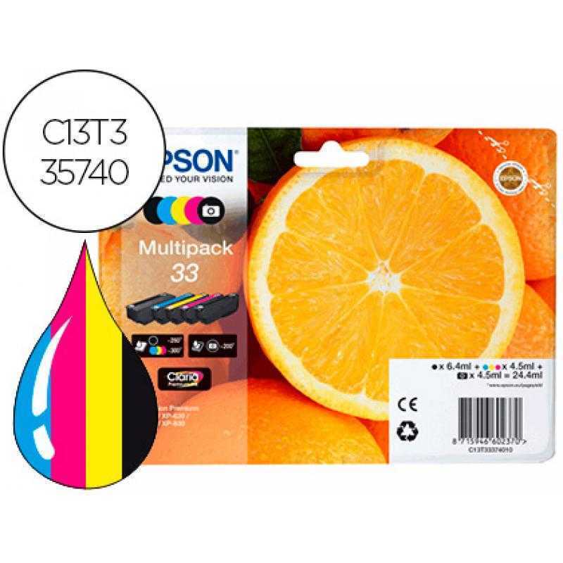 Ink-jet epson expression premium t3357 33xl xp-530 / xp-630 / xp-640 / xp-830 / xp-900 multipack 5 colores