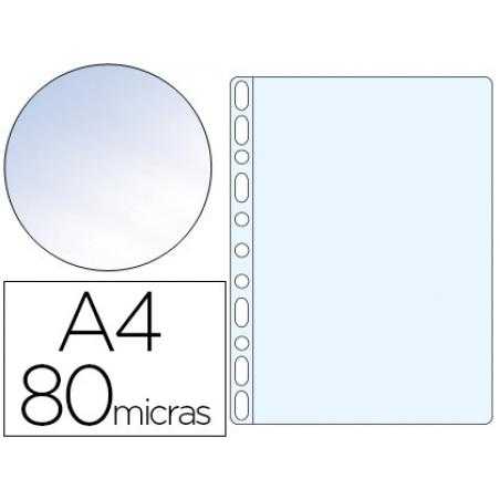 Funda multitaladro esselte din a4 polipropileno 80 mc 11 taladros cristal caja de 100 unidades