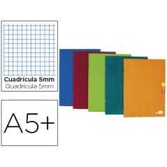 Libreta liderpapel scriptus a5 plus 48 hojas 90g/m2 cuadro 5mm con margen colores surtidos