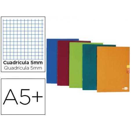 Libreta liderpapel scriptus a5 plus 48 hojas 90g/m2 cuadro 5mm con margen colores surtidos
