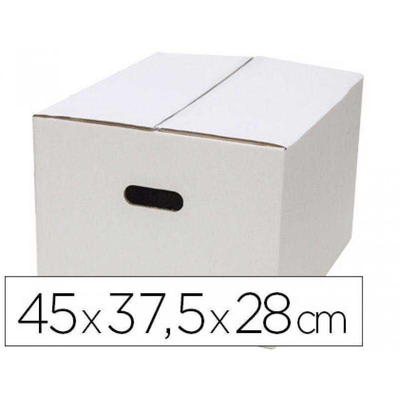 Caja para embalar q-connect americana ultrarresistente conasas carton canal doble 7 mm color blanco 450x280x375 mm