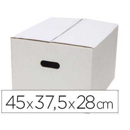 Caja para embalar q-connect americana ultrarresistente conasas carton canal doble 7 mm color blanco 450x280x375 mm