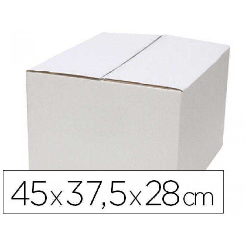 Caja para embalar q-connect ultrarresistente regulable en altura carton canal doble 7 mmcolor blanco 450x280x375 mm