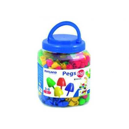 Juego miniland pegs bote de 650 piezas de 20 mm