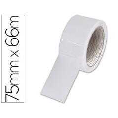 Cinta adhesiva q-connect polipropileno blanca 66 mt x 75 mm para embalaje